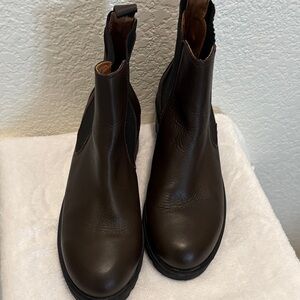Dark Brown Leather Ankle Boots
